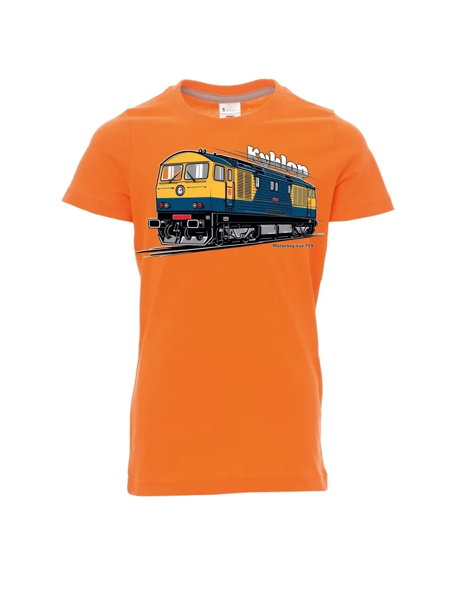 Orange children´s T-shirt Railcar 759 “Kyklop”