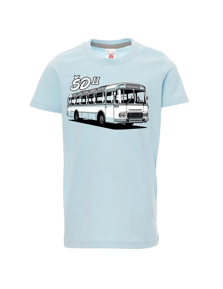 Pale blue children´s T-shirt Bus ŠD 11