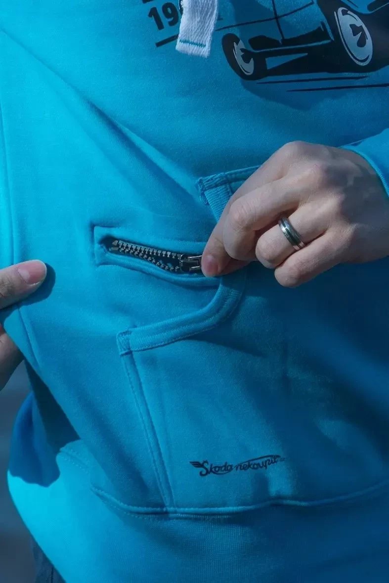 Light blue men´s sweatshirt Bus ŠD 11