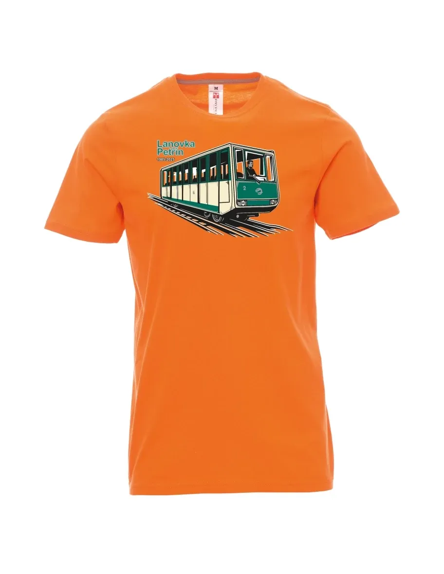 Orange men´s T-shirt Cable car Petřín