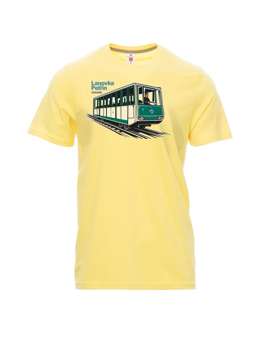 Light yellow men´s T-shirt Cable car Petřín