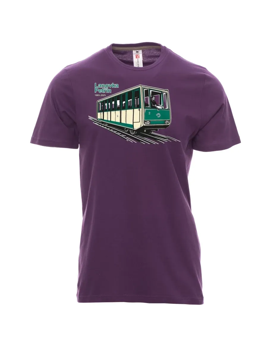 Purple men´s T-shirt Cable car Petřín