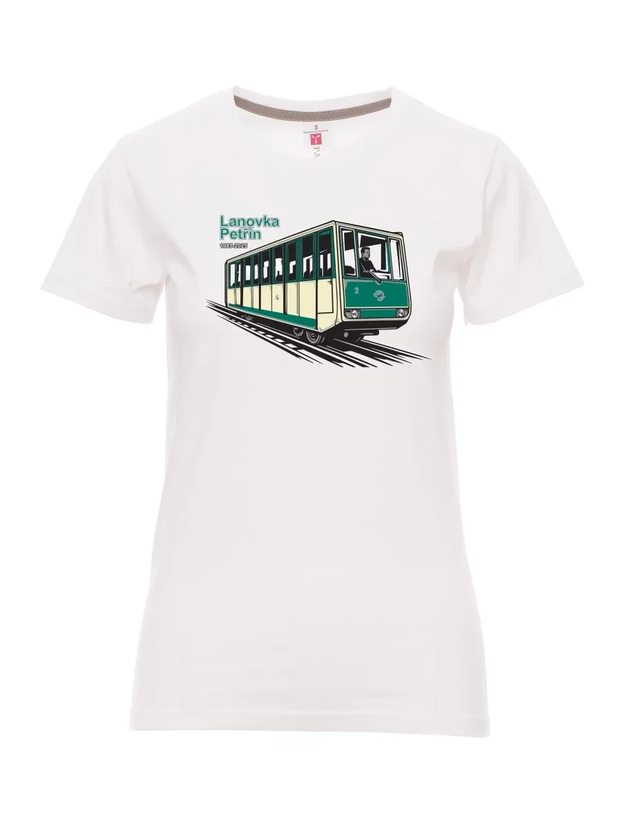 White women´s T-shirt Cable car Petřín