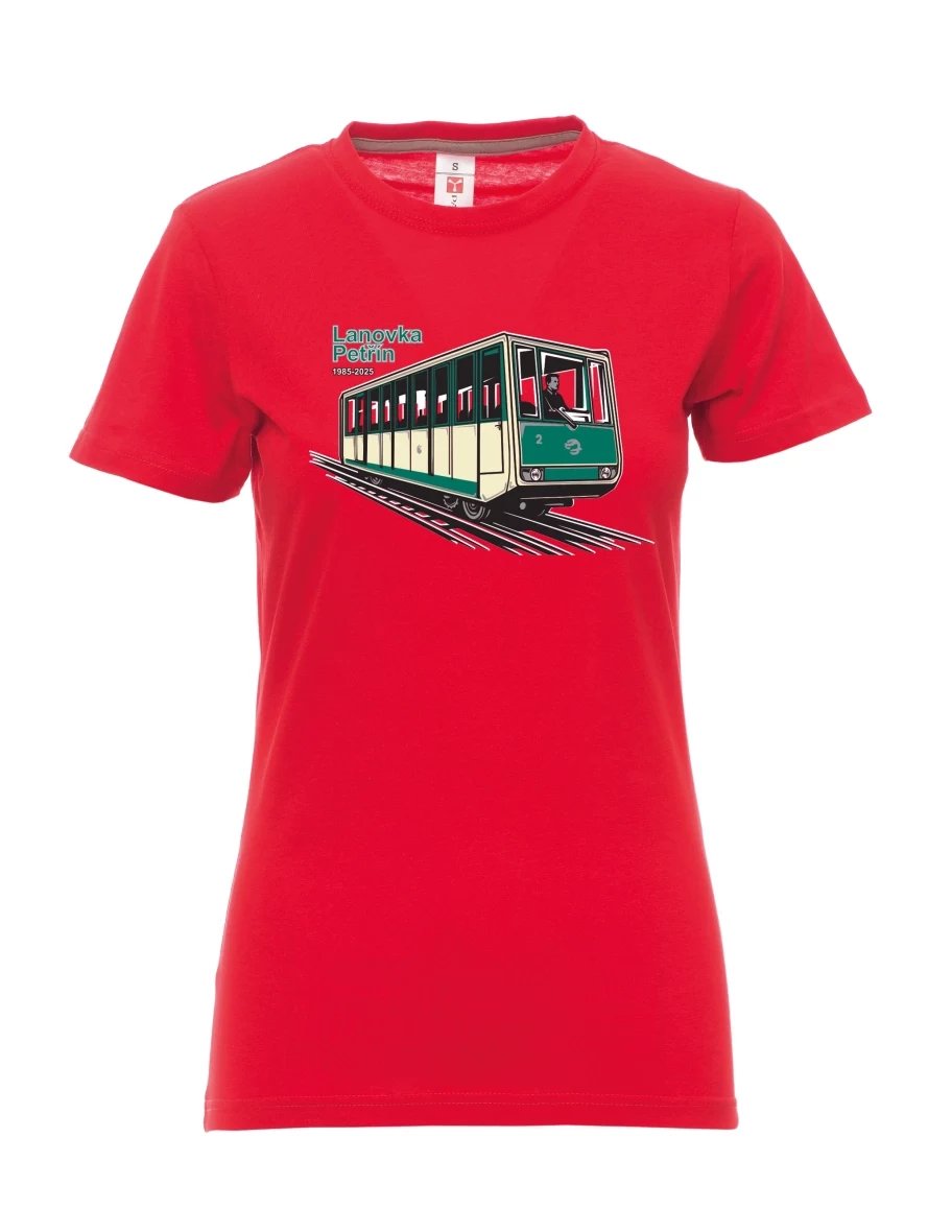 Red women´s T-shirt Cable car Petřín