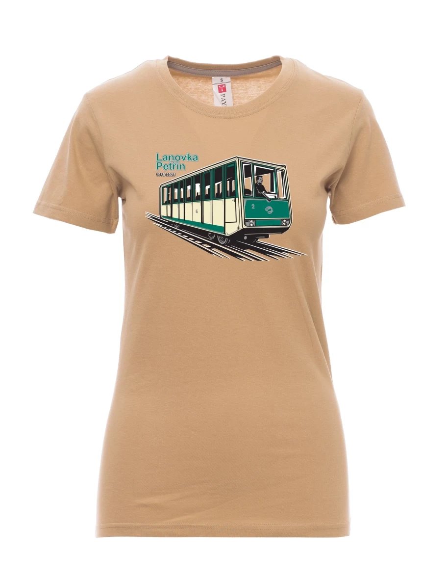 Brown women´s T-shirt Cable car Petřín