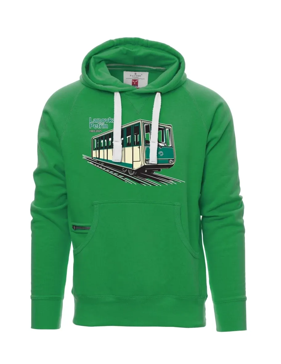 Green men´s sweatshirt Cable car Petřín