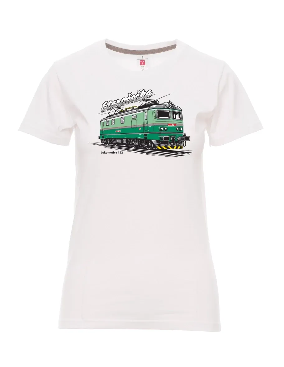 White women´s T-shirt Locomotive 122 “Staročeška”