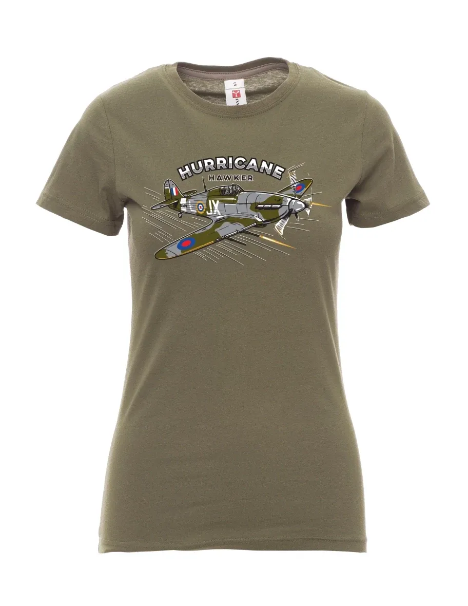 Khaki women´s T-shirt Aircraft Hurricane Hawker