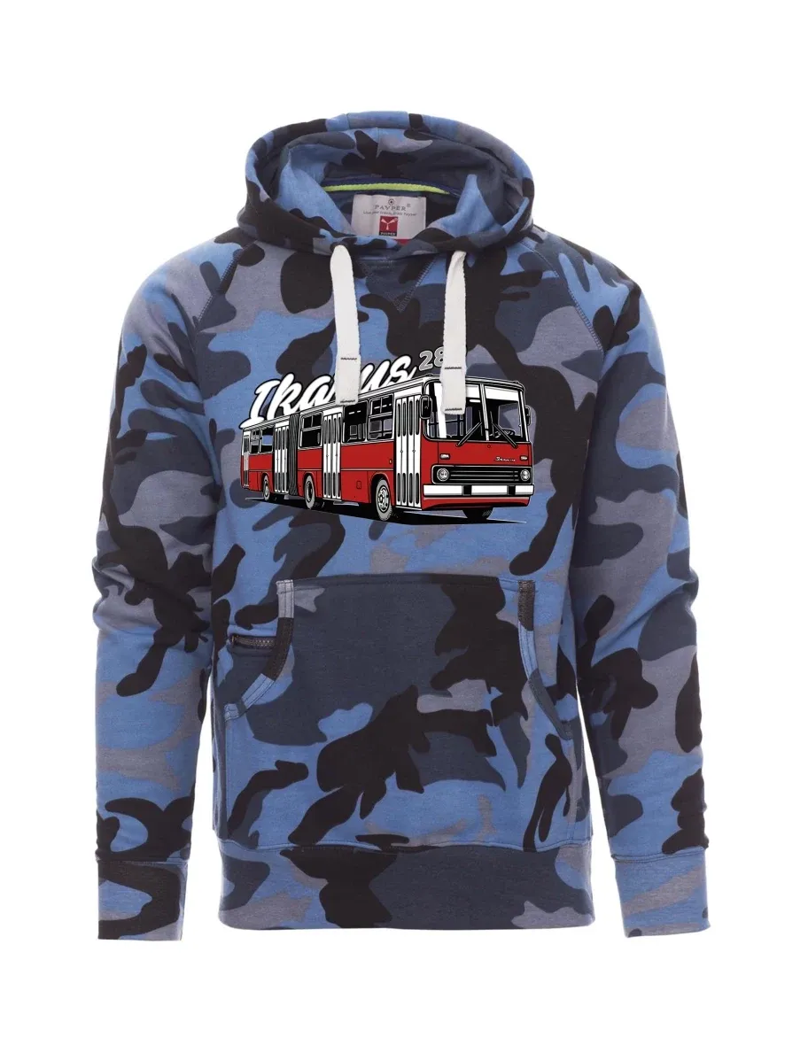 Camouflage blue men´s sweatshirt Bus Ikarus 280