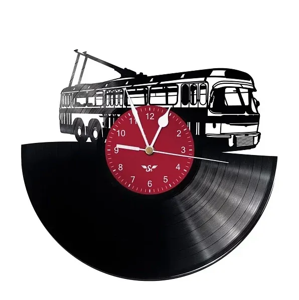 Vinyl record clock with Trolley  T401 motif