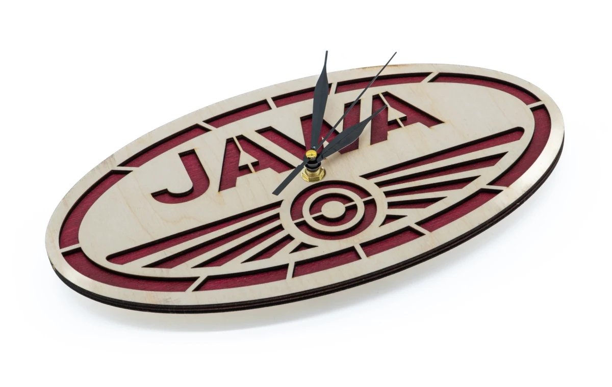 Wooden Clock Logo Jawa