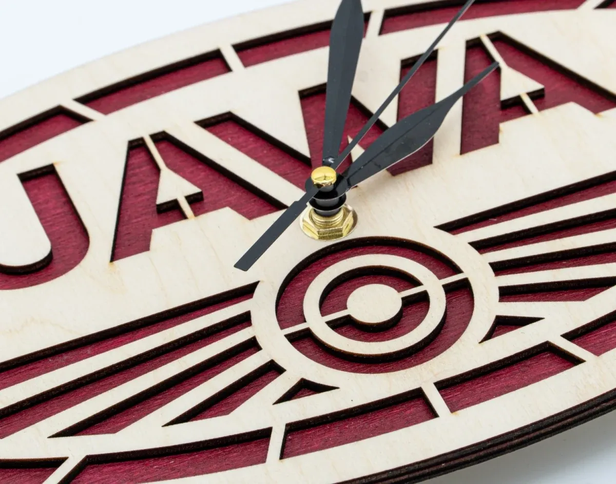 Wooden Clock Logo Jawa