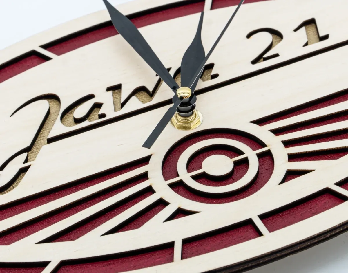 Wooden clock Logo Jawa 21