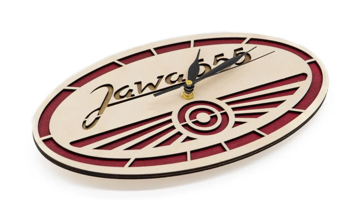 Wooden clock Logo Jawa 555
