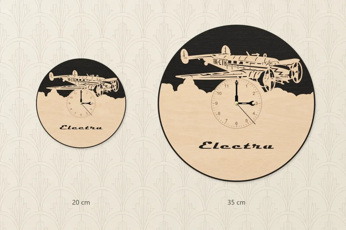 Wooden wall clock – L-10 Electra aircraft