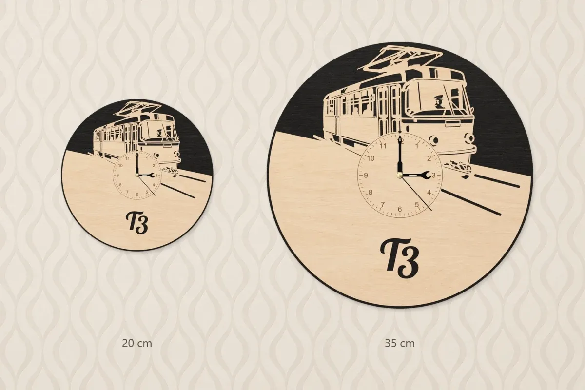 Wooden wall clock – T3 tram