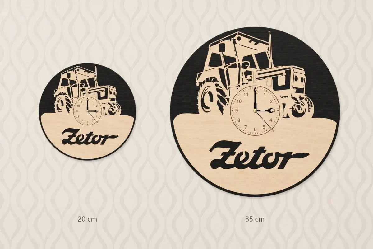 Wooden wall clock – Tractor with a cab