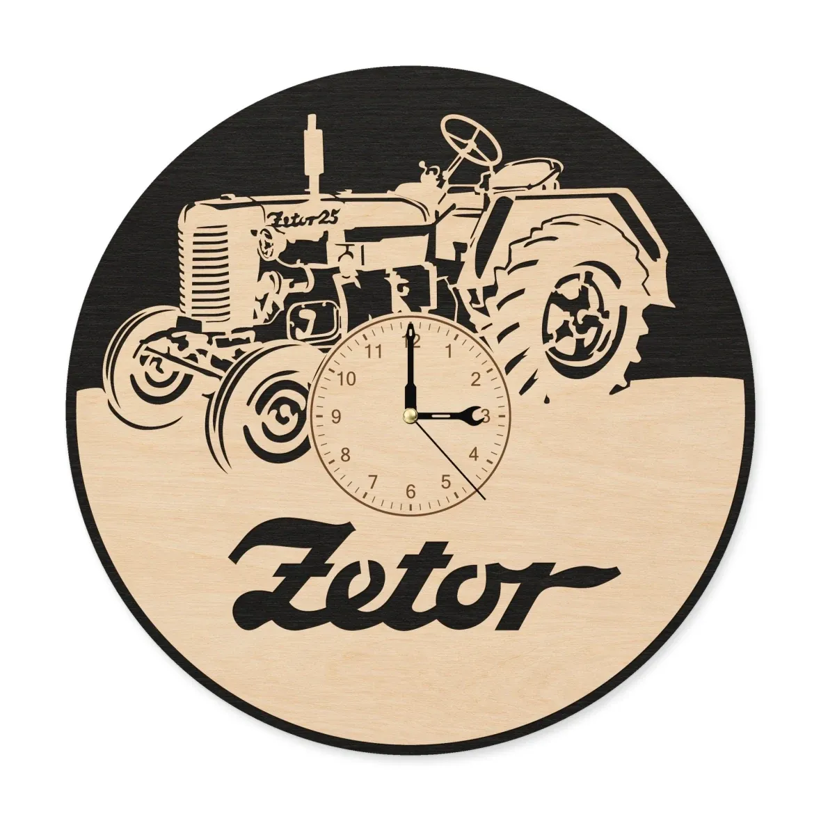 Wooden wall clock – Tractor 25