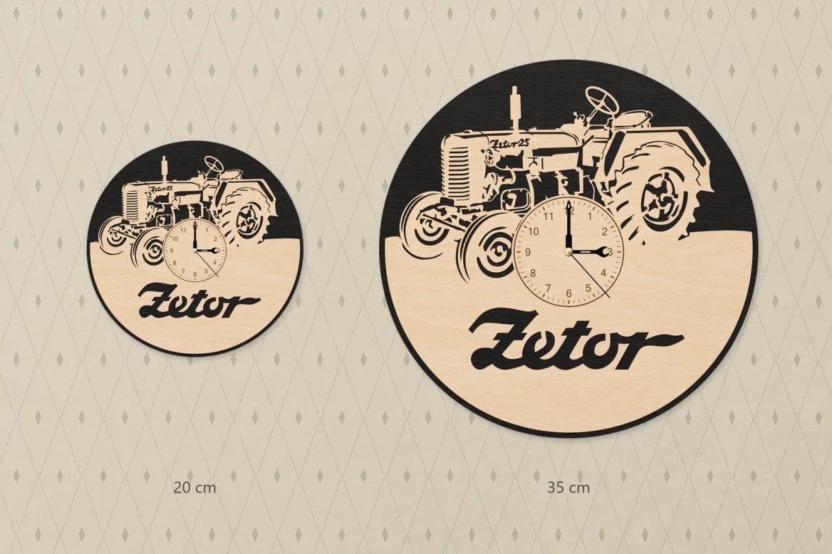Wooden wall clock – Tractor 25