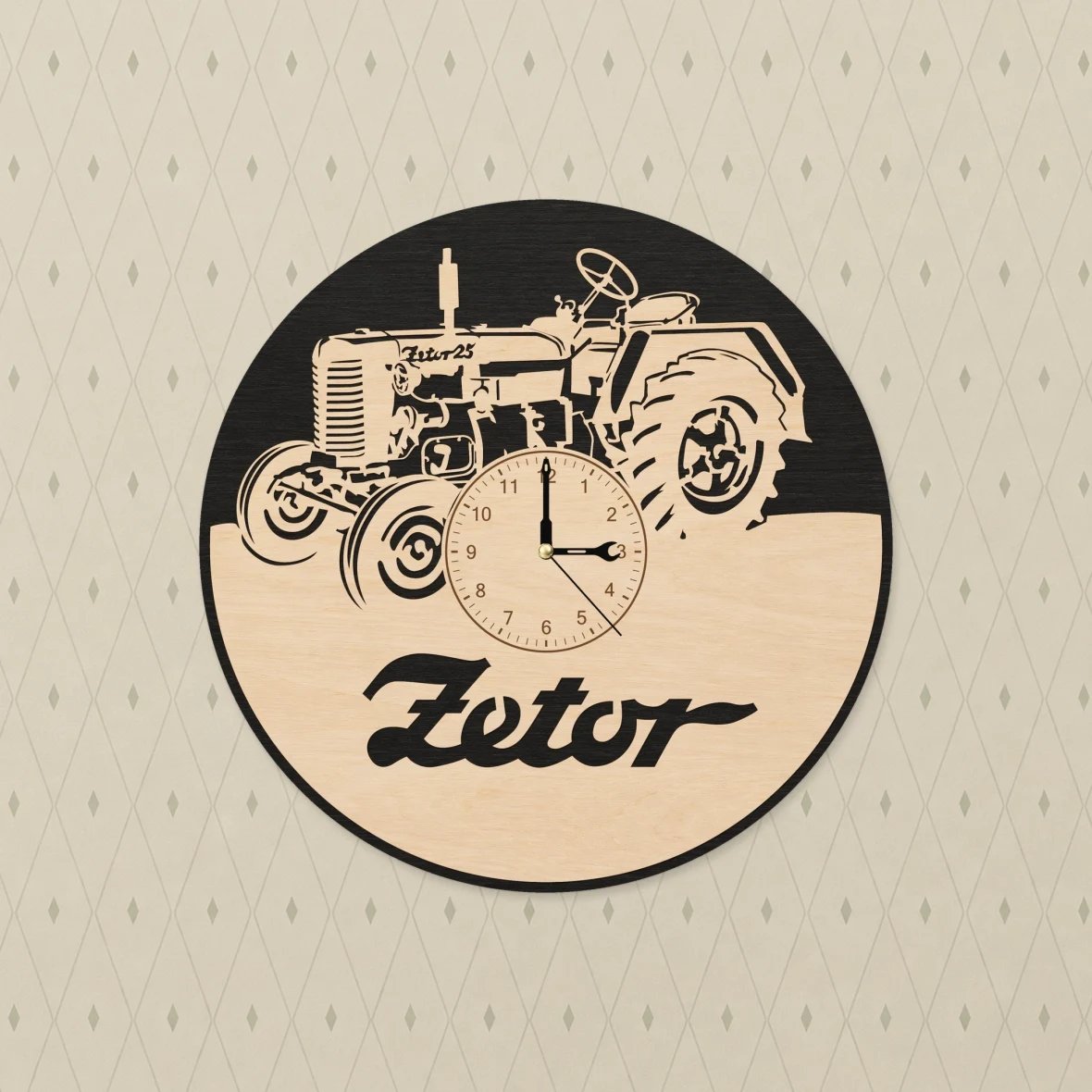 Wooden wall clock – Tractor 25