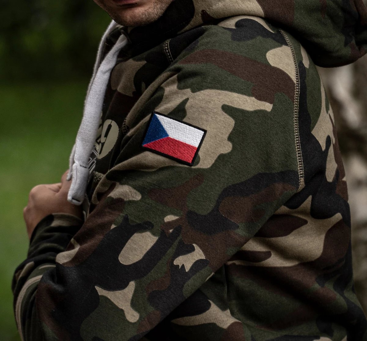 Khaki men´s sweatshirt UAZ 469 Czech flag
