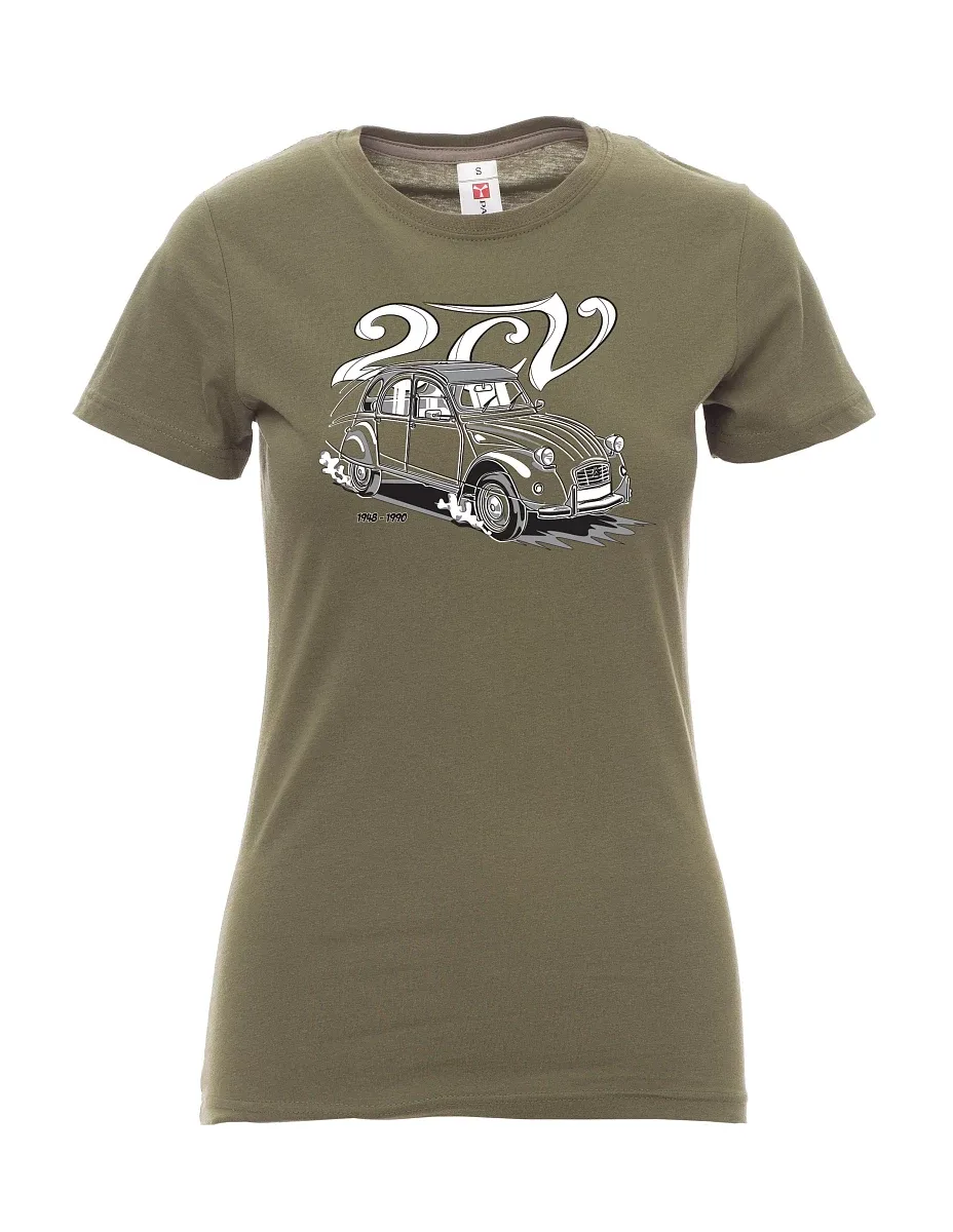 Khaki women´s T-shirt 2CV