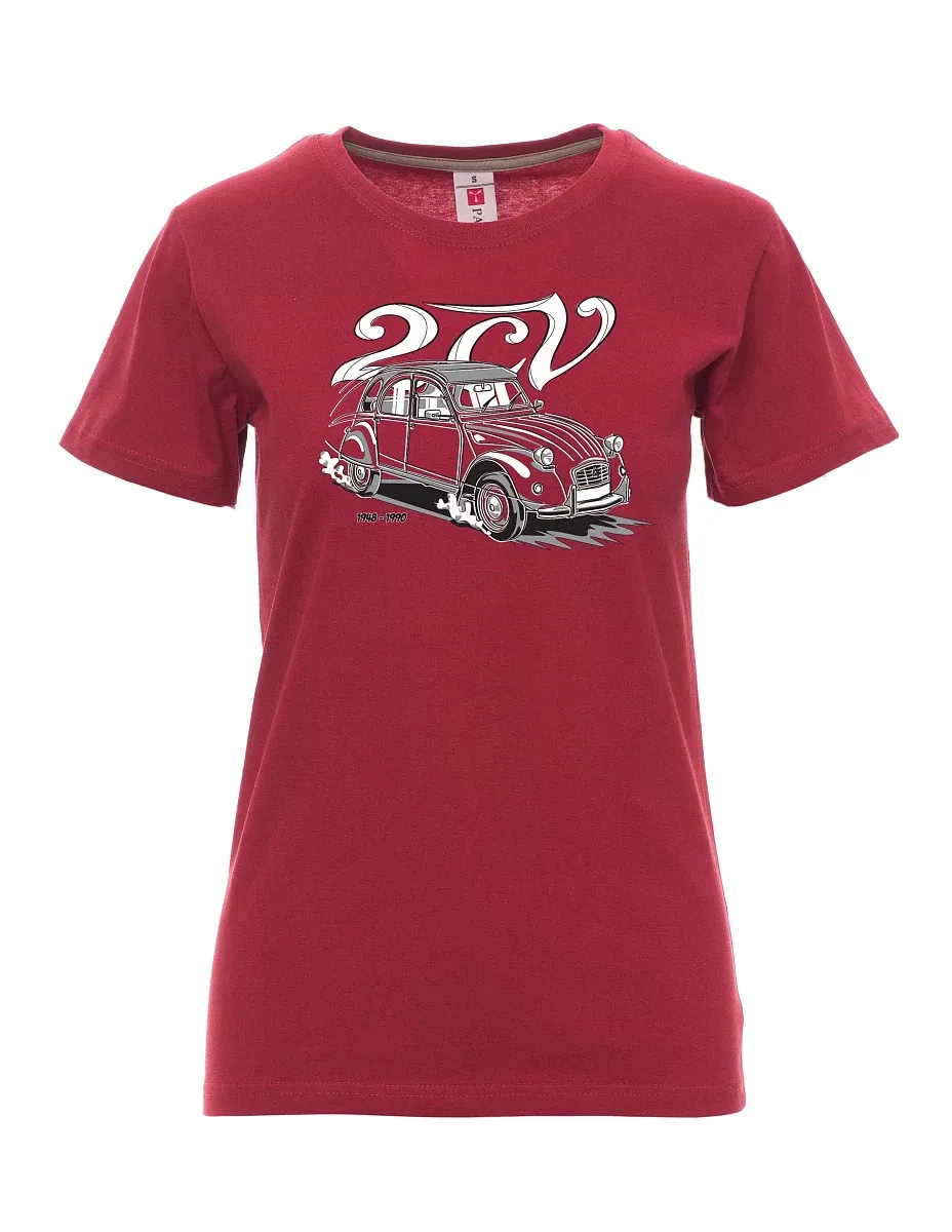 Burgundy women´s T-shirt 2CV