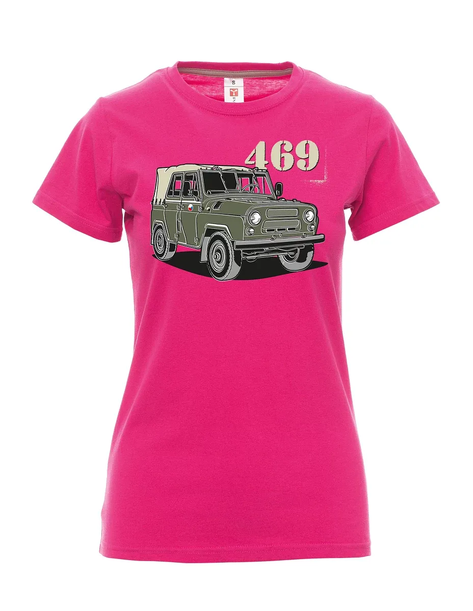 Pink women´s T-shirt UAZ 469 Czech flag