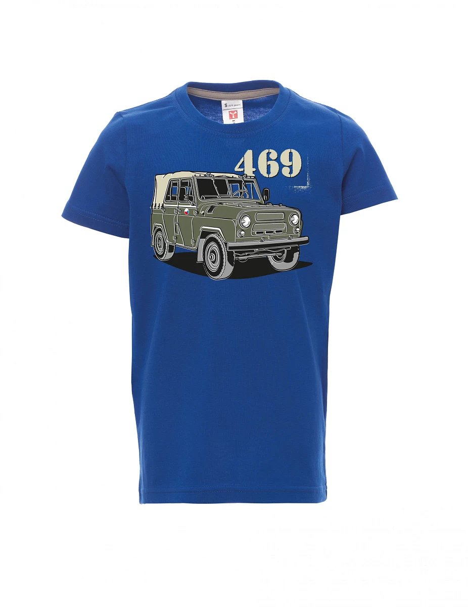 Blue children´s T-shirt UAZ 469 Czech flag