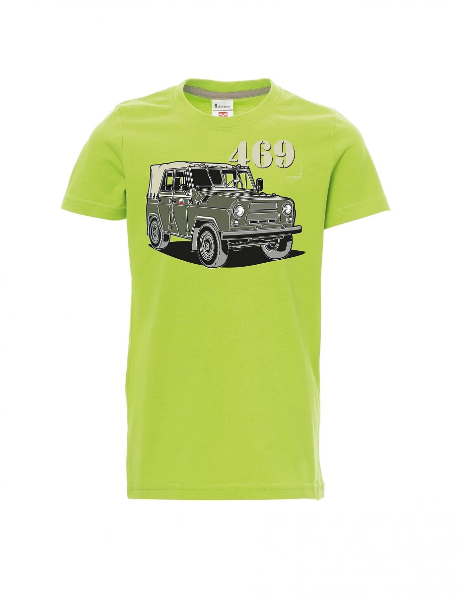 Light green children´s T-shirt UAZ 469 Czech flag