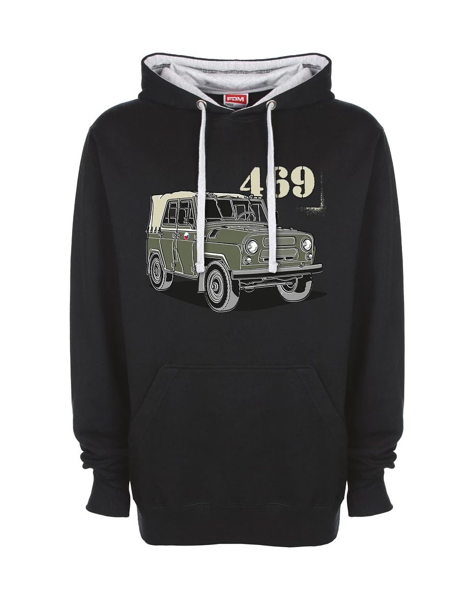 Grey-black sweatshirt UAZ 469 Czech flag