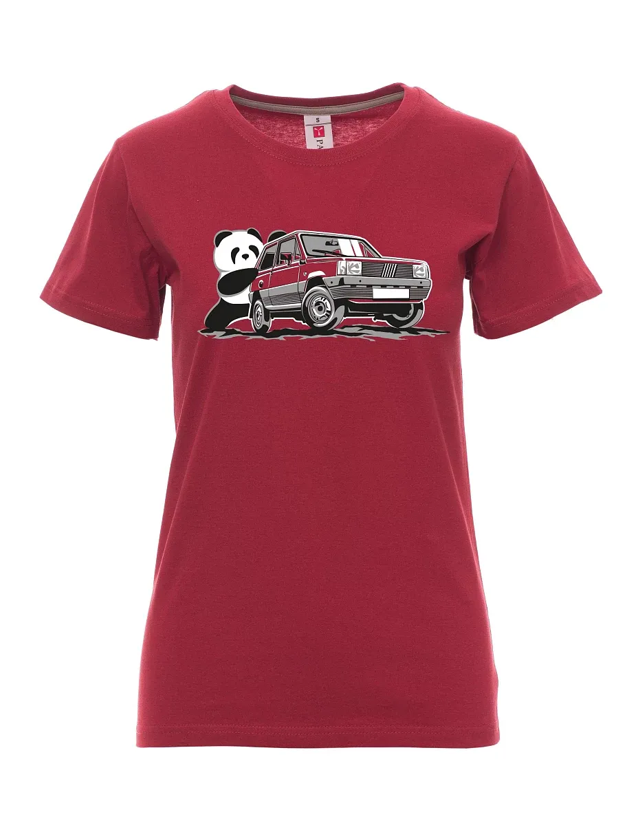 Burgundy women´s T-shirt Italian veteran F Panda
