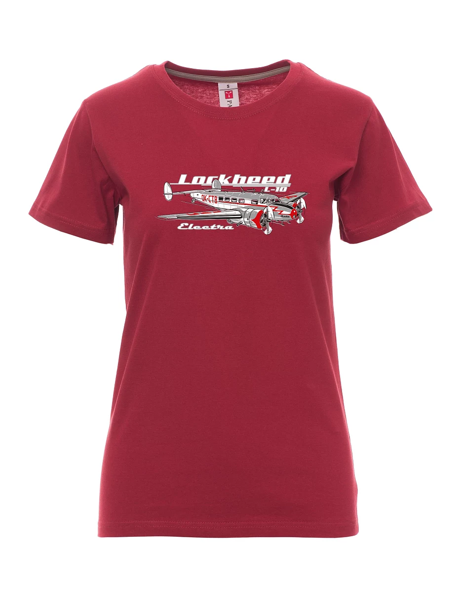 Burgundy women´s T-shirt Lockheed L-10