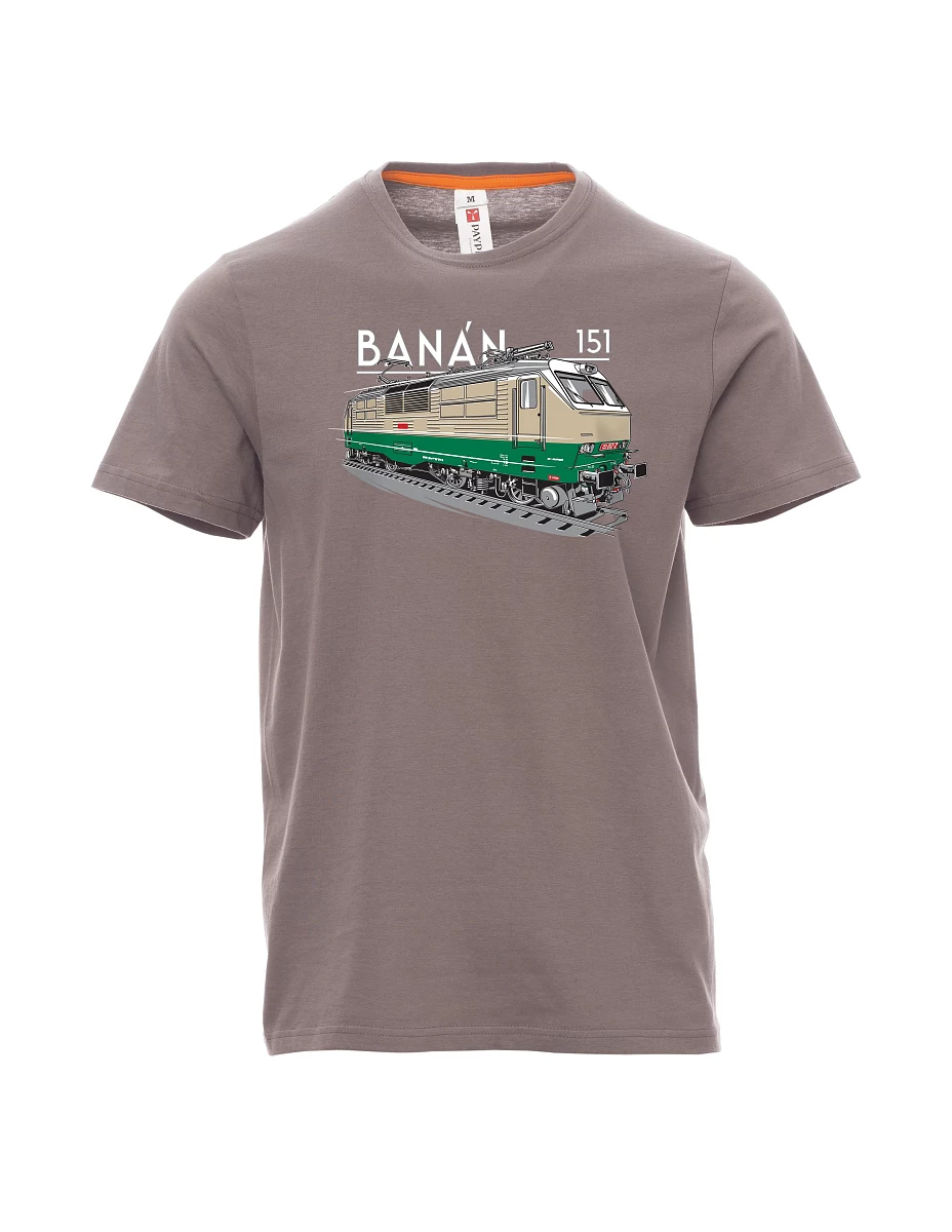 Steel gray men´s T-shirt Electric locomotive 151 "banana"