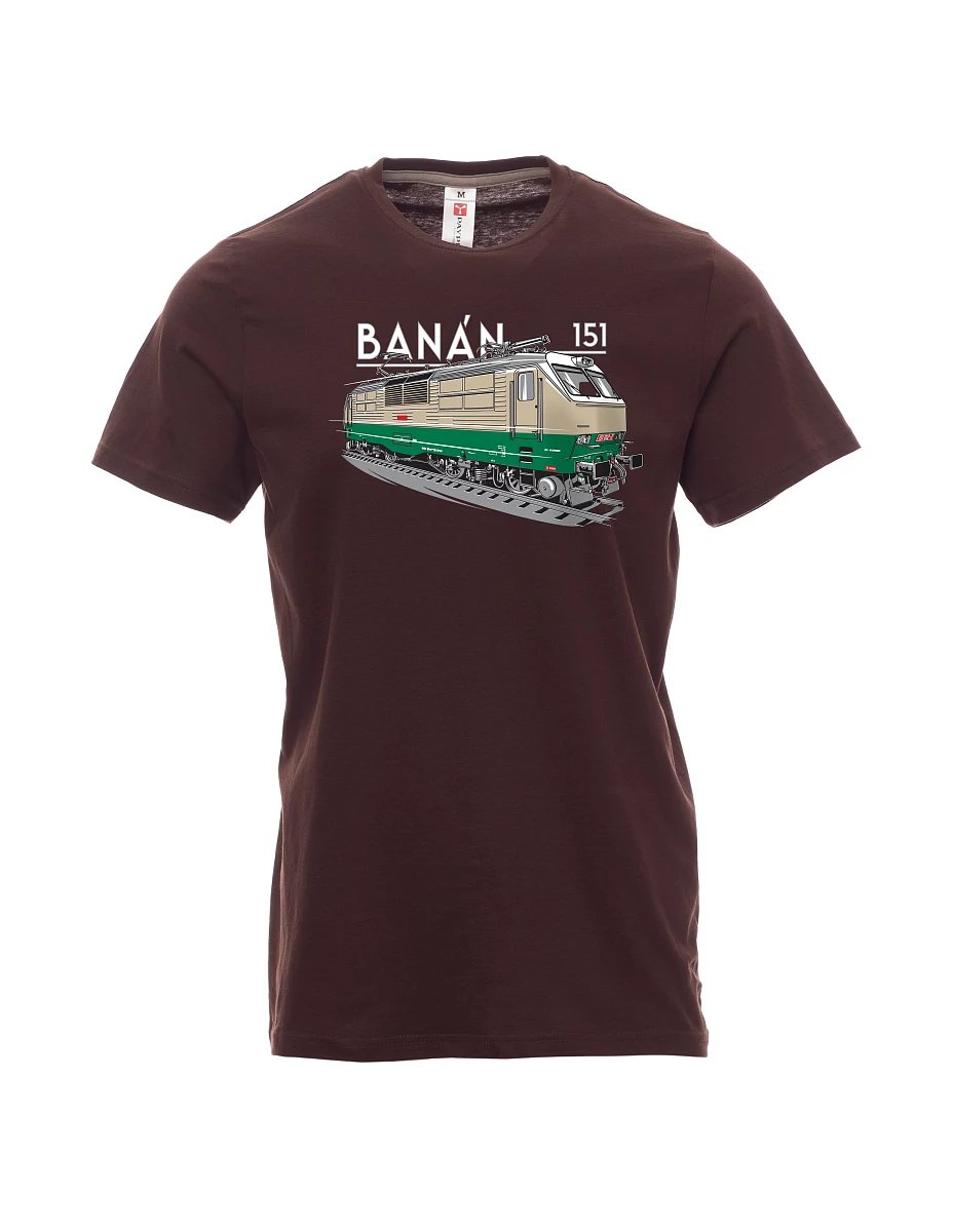 Dark brown men´s T-shirt Electric locomotive 151 "banana"