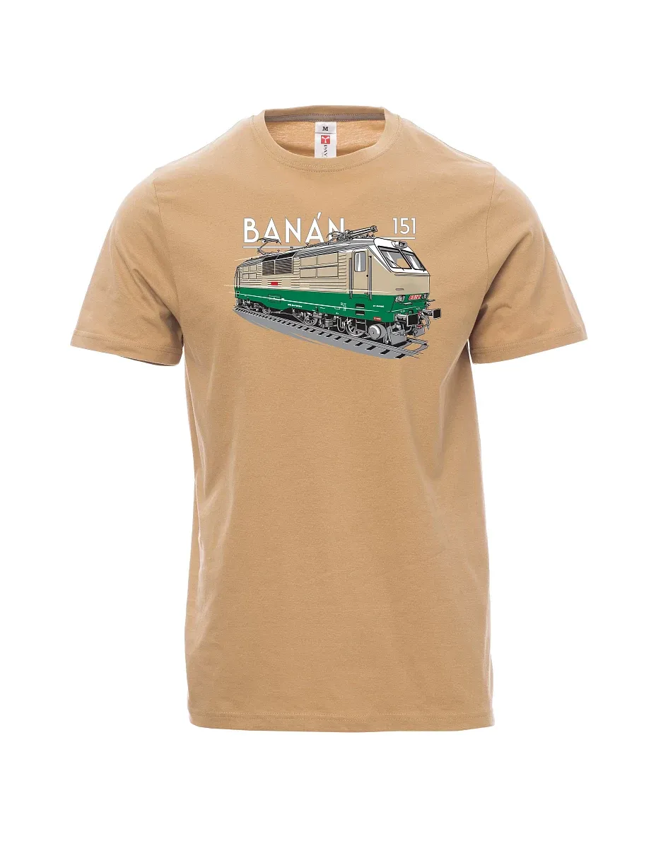 Brown men´s T-shirt Electric locomotive 151 "banana"