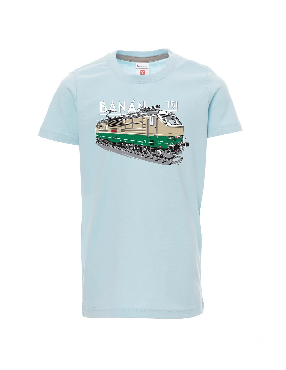 Pale blue children´s T-shirt Electric locomotive 151 "banana"
