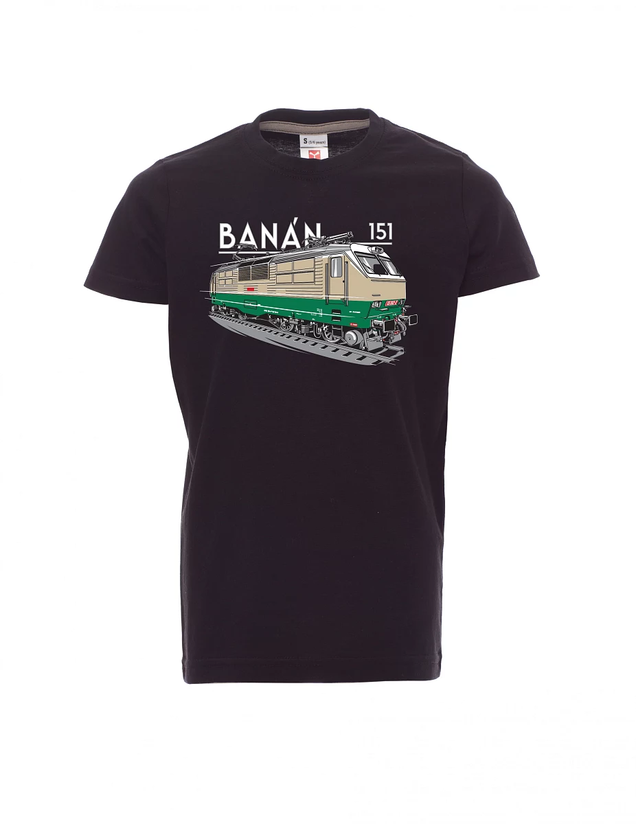 Black children´s T-shirt Electric locomotive 151 "banana"