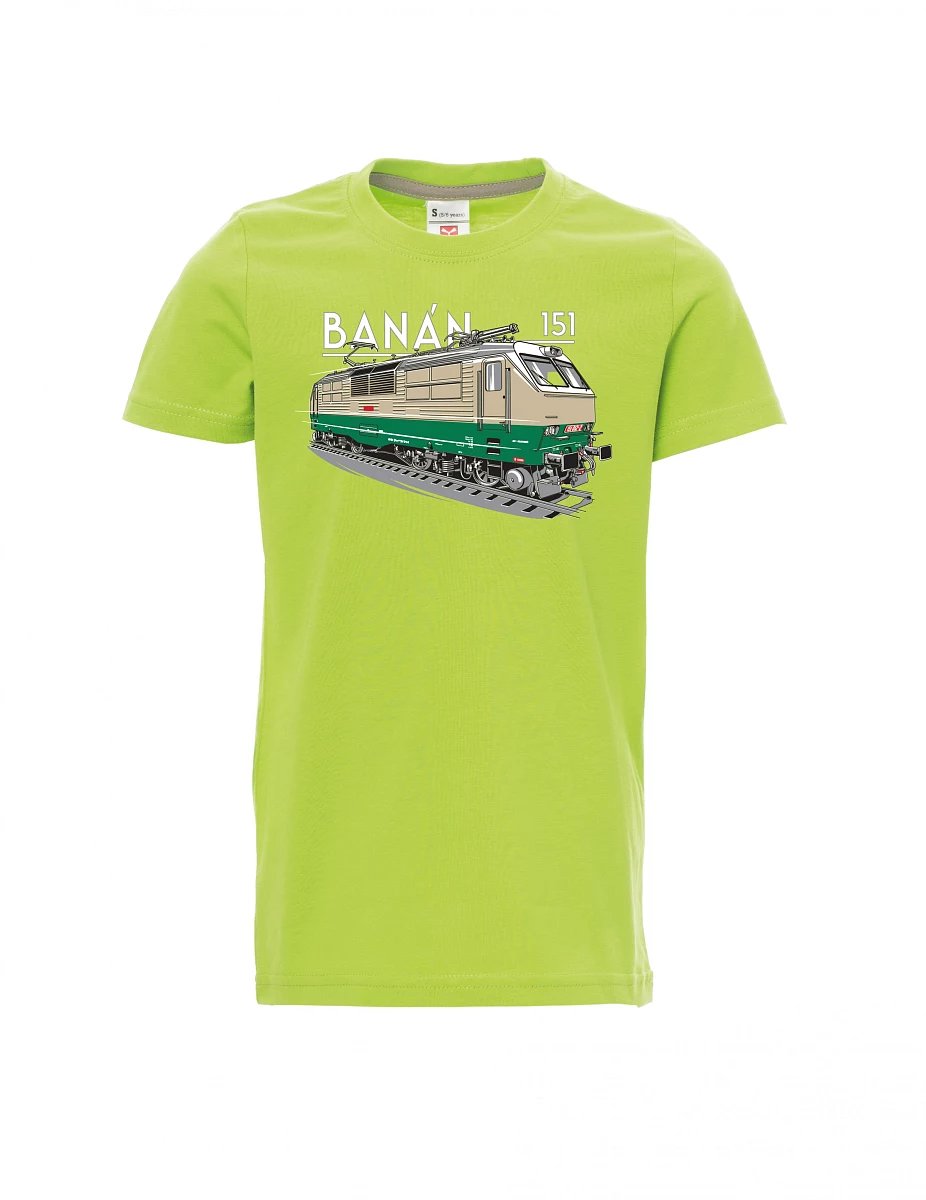 Light green children´s T-shirt Electric locomotive 151 "banana"