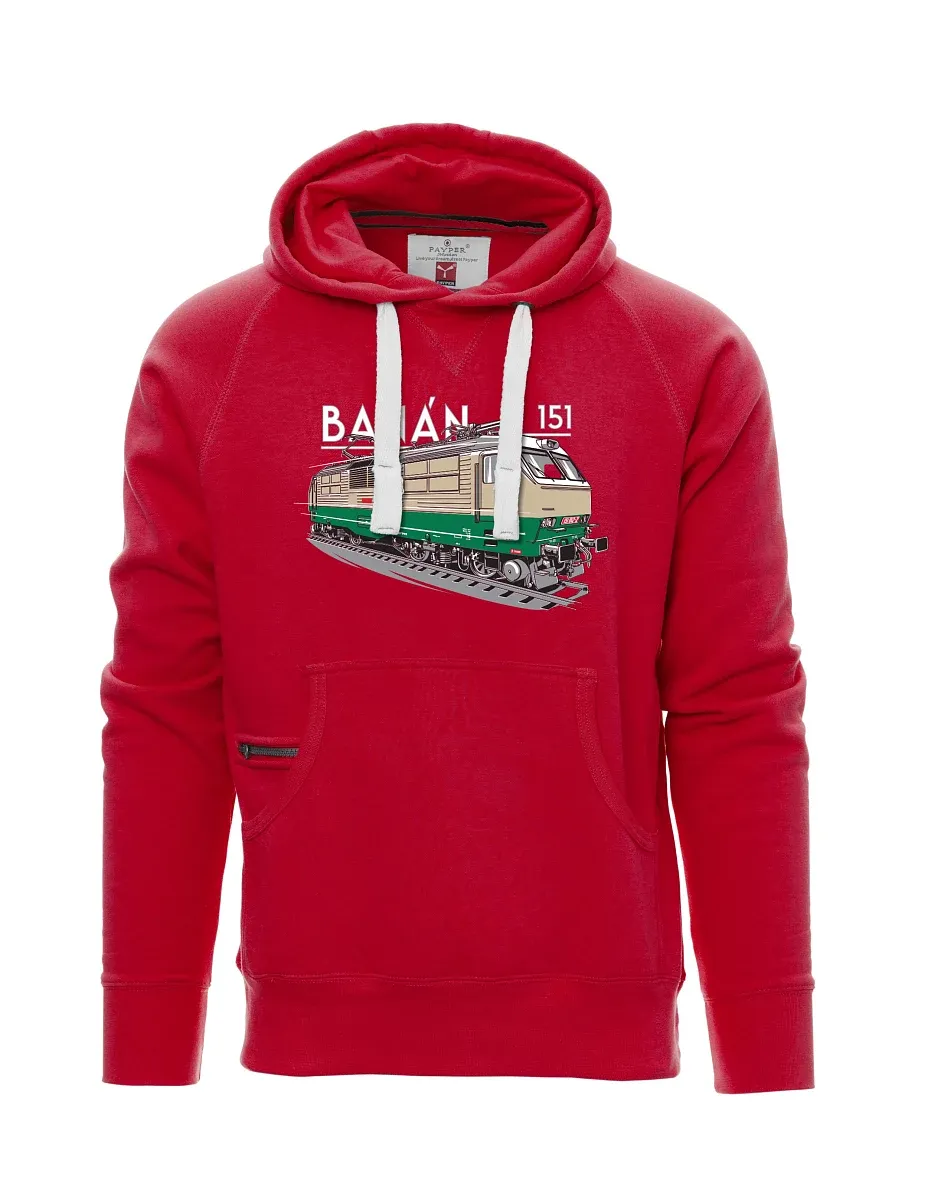 Red men´s sweatshirt Electric locomotive 151 "banana"