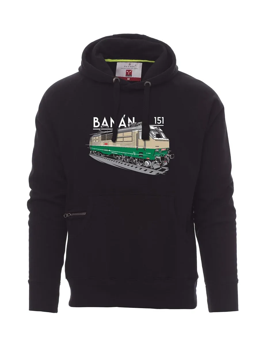Black men´s sweatshirt Electric locomotive 151 "banana"