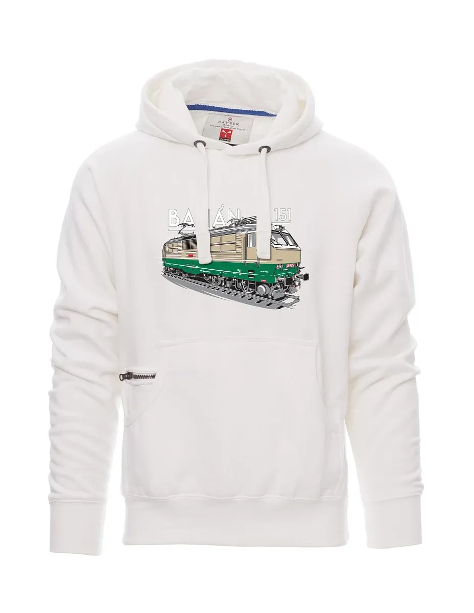 White men´s sweatshirt Electric locomotive 151 "banana"
