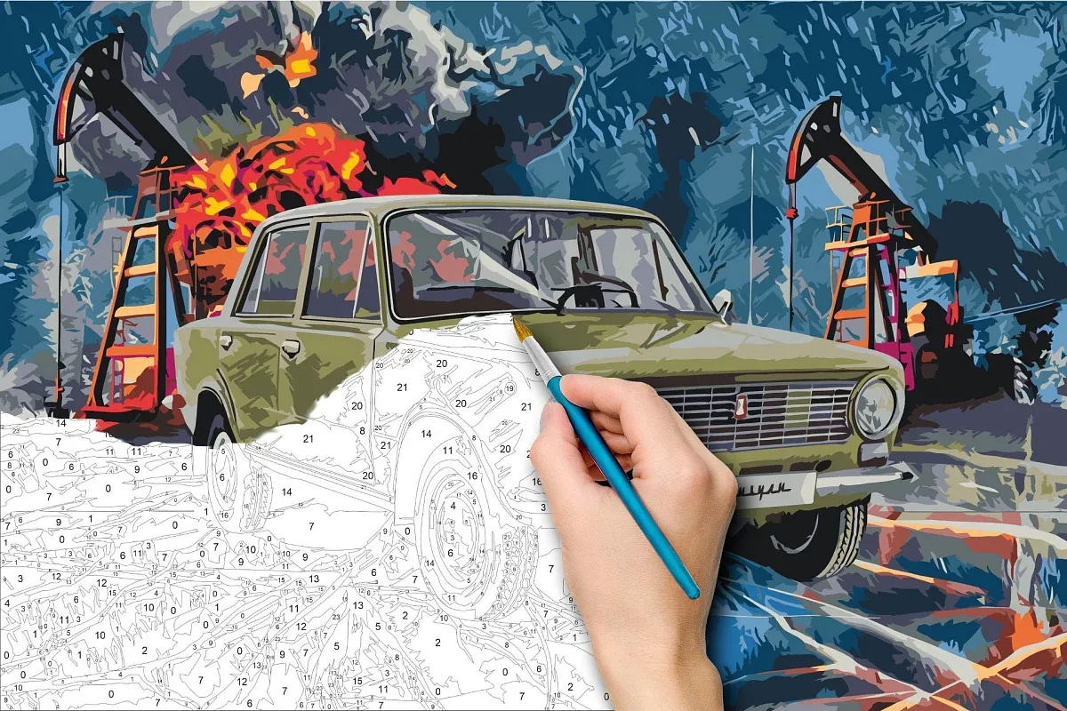 Paint by numbers - picture of a veteran Lada-Žguli