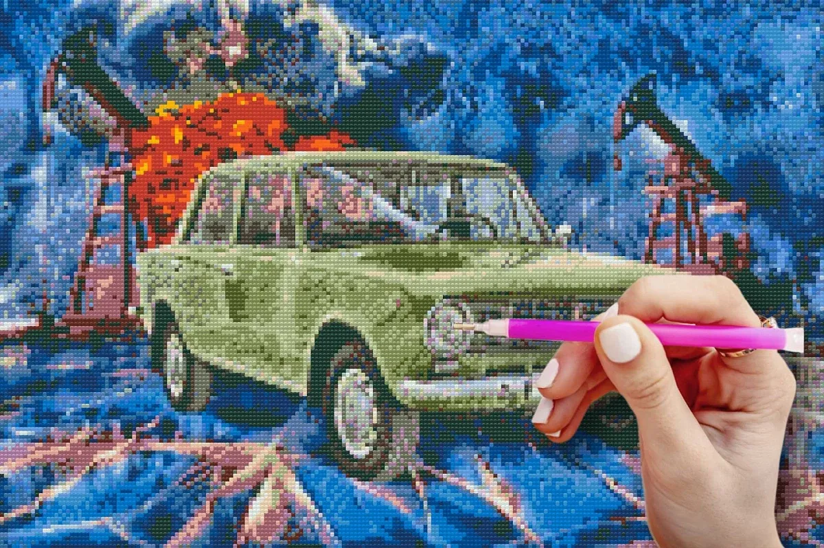 Paint by numbers - picture of a veteran Lada-Žiguli