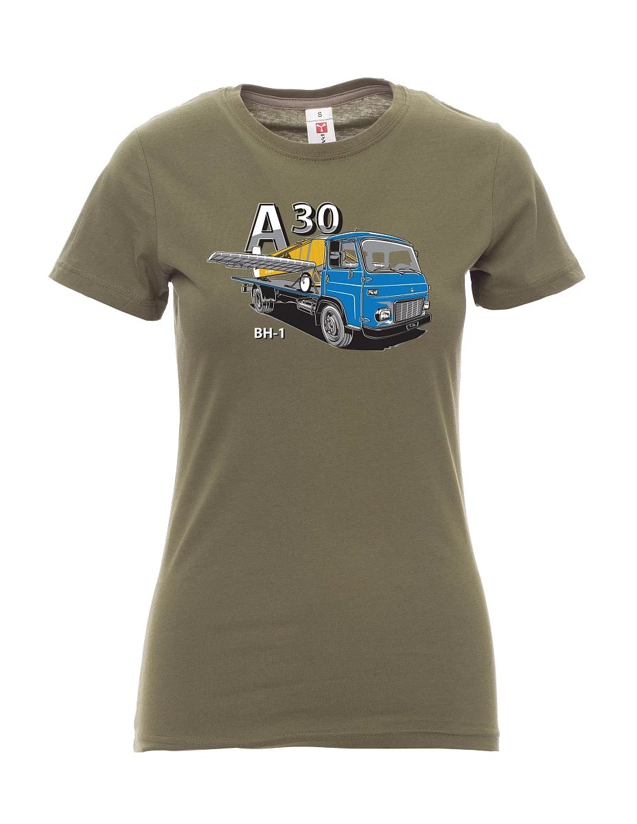 Khaki women´s T-shirt Avia A30 and airplane BH - 1