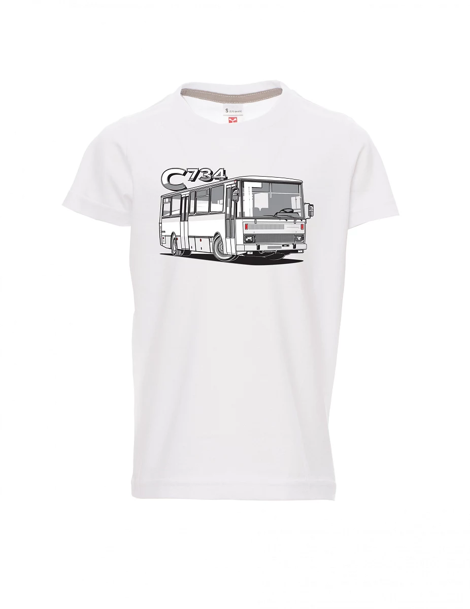White children´s T-shirt bus C734