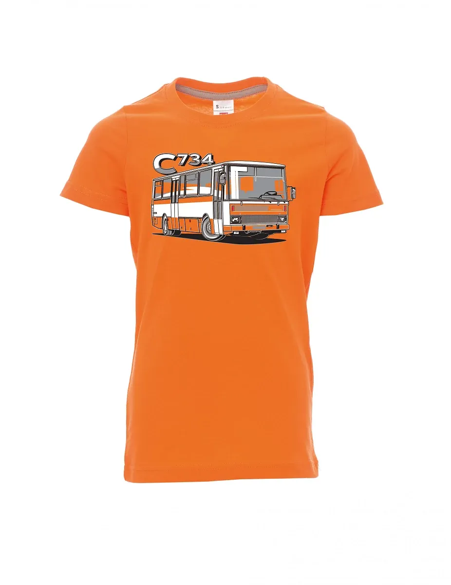 Orange children´s T-shirt bus C734