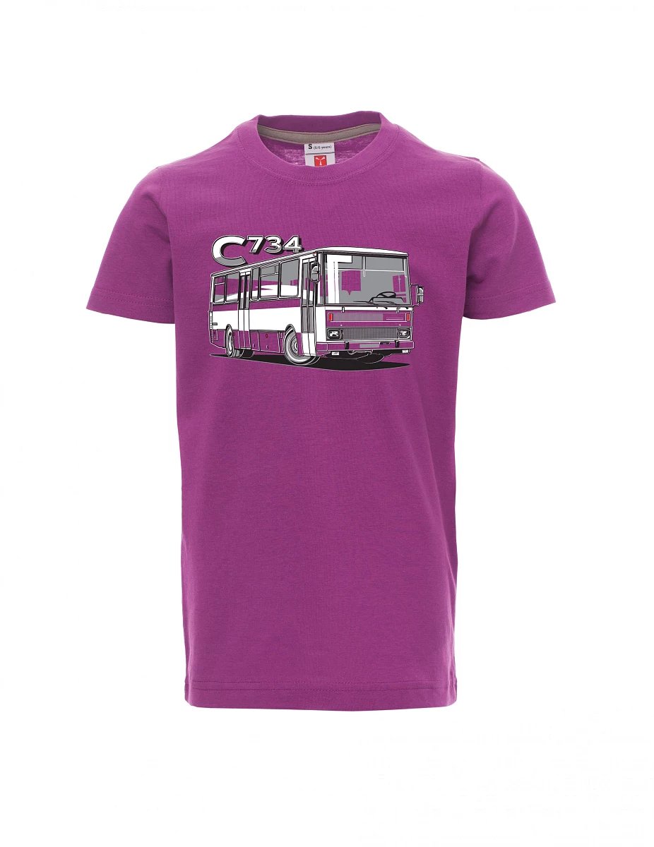 Purple children´s T-shirt bus C734