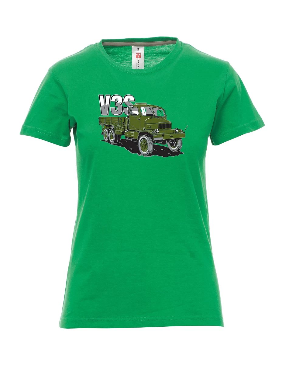 Green women´s T-shirt Truck V3S Flatbed truck