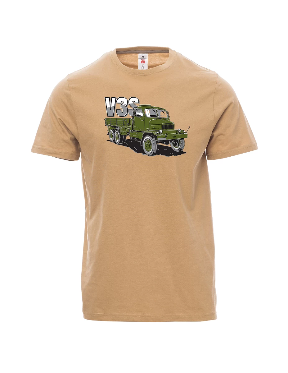 Brown men´s T-shirt Truck V3S Flatbed truck